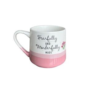 MORNING MEADOW || PINK GREEN WHITE BLACK || TEA/COFFEE MUG WITH HANDLE